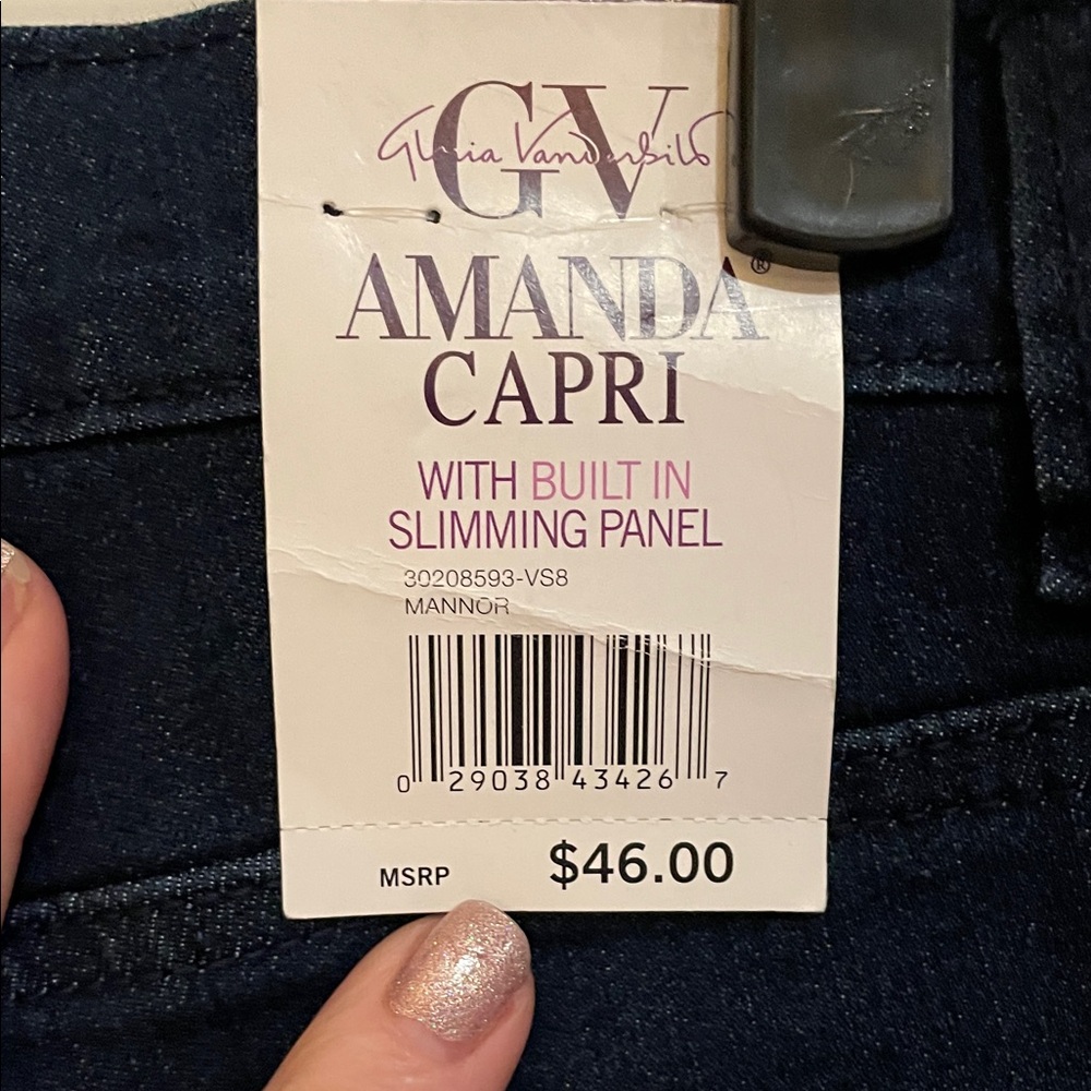 Gloria Vanderbilt Dark Blue Amanda Capri size 6  Jeans - Picture 6 of 7